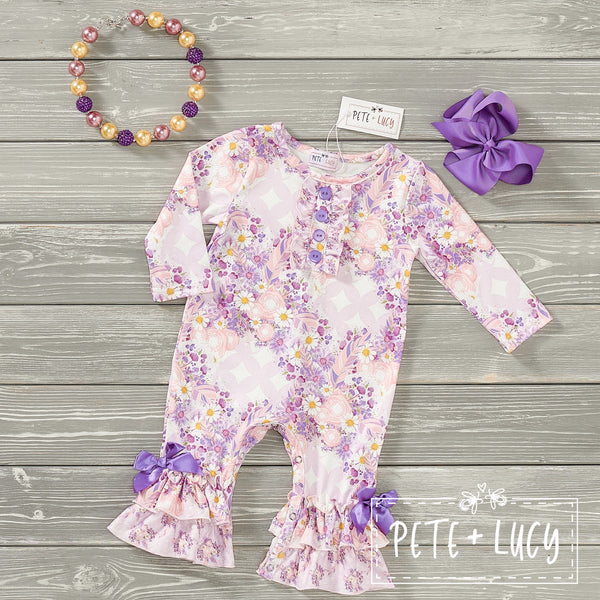 Boho Lavender Daisy Romper