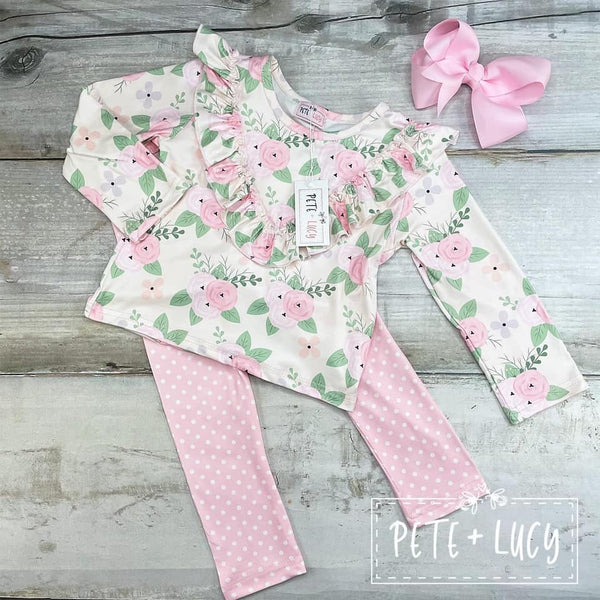 Shabby Chic Rose Pant Set