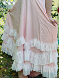 Soft Pink Ruffled Tie Back Dress