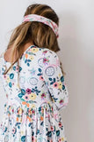Bikes and Bouquets 3/4 sleeve dress