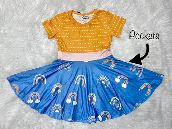 Boho Rainbow Twirl Dress