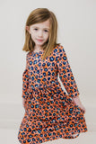 Orange and Teal Cheetah Dress