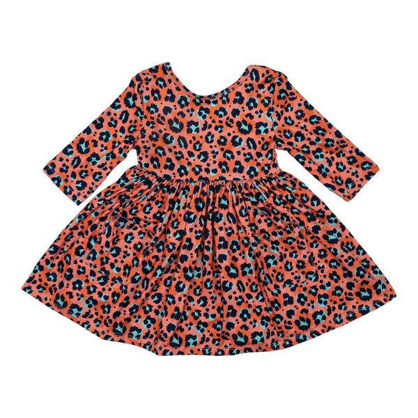 Orange and Teal Cheetah Dress